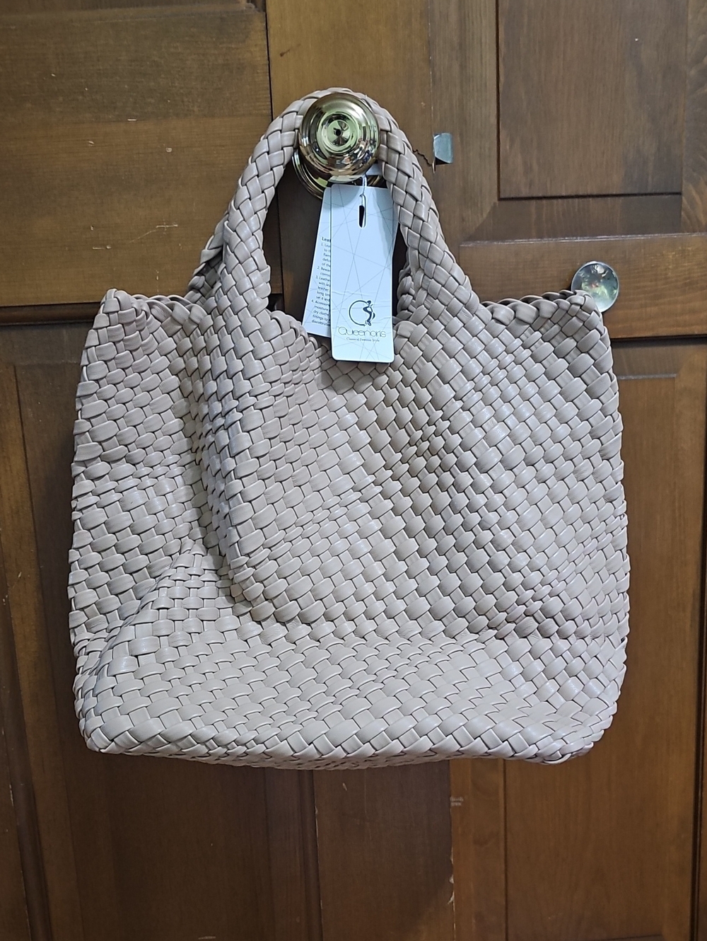 Amazon Beige Woven Tote Bag